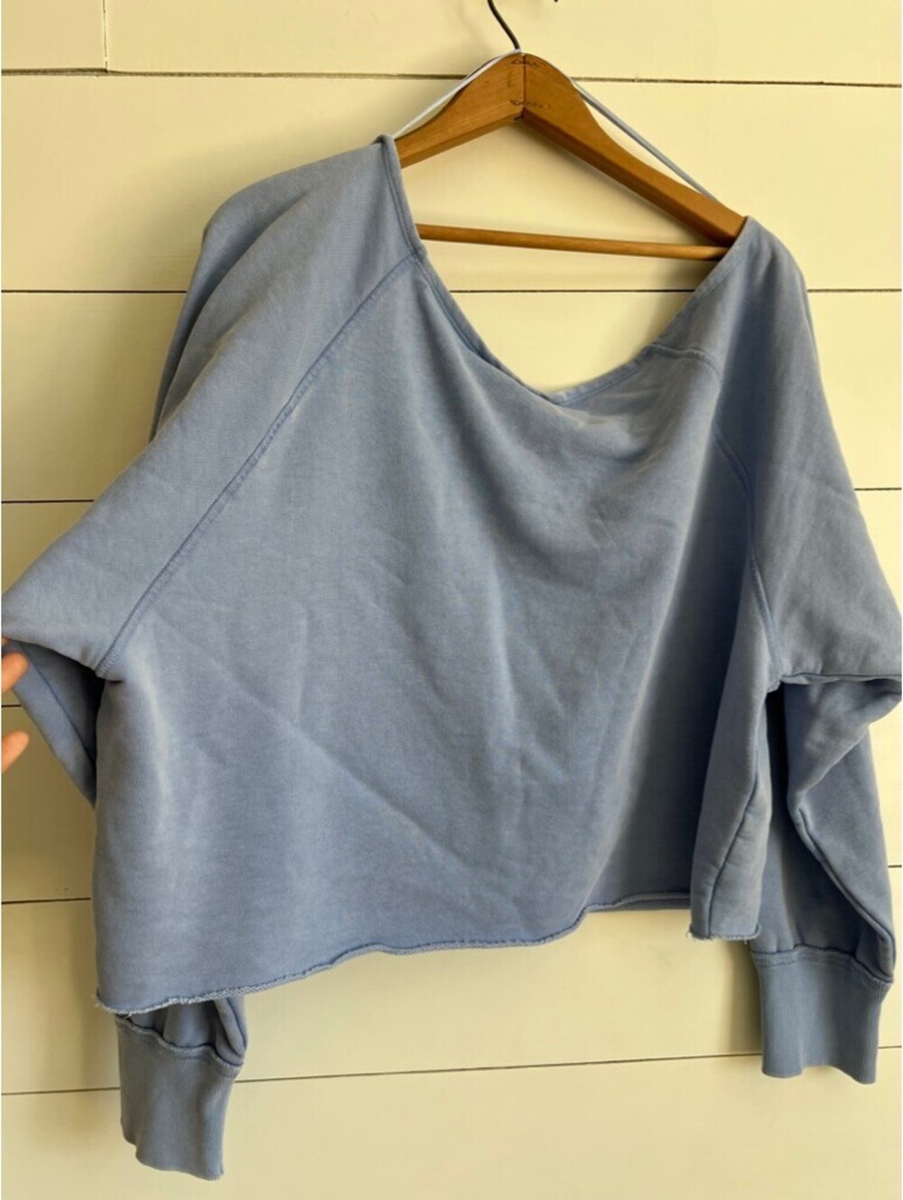 NWT Joy Lab Cropped Sweatshirt Women's XXL Blue Athleisure Workout Lounge Yoga - Picture 5 of 9